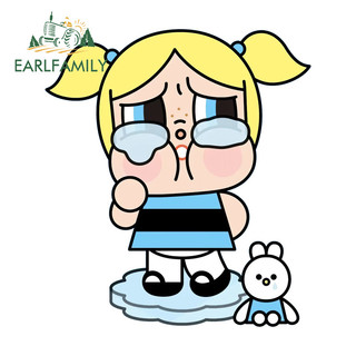 EARLFAMILY Powerpuff Girls x Crybaby Xe Dán Chống Thấm Nước Chống Trầy Xước Vinyl Decal Thích Hợp Cho Xe Máy Kính Chắn Gió Hành Lý Ốp Lưng Thân Cây