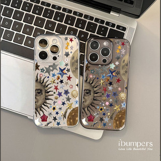 ibumpers Ốp Điện Thoại iPhone Họa Tiết Đầy Sao Vũ Trụ Ốp Lưng Trong Suốt Chống Sốc Cho IPhone 16 15 14 12 13 11 Pro Max IP 7 8 Plus X XS XR