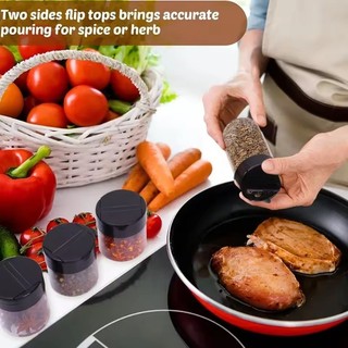 3 / 6 / 9 Chai Gia Vị Lật Đôi PET Dung Tích Lớn - Bếp BBQ Muối Tiêu Gia Vị Bình Lắc