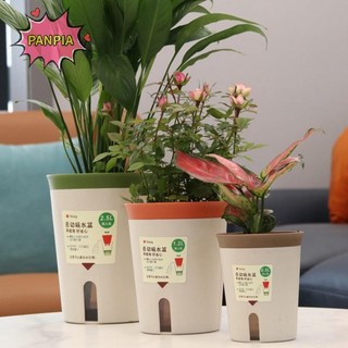 [PNPIA] Chậu hoa thủy canh tự tưới nước hai lớp bằng nhựa Cây hút nước tự động lười biếng Chậu trồng cây trong chậu Văn phòng tại nhà VN