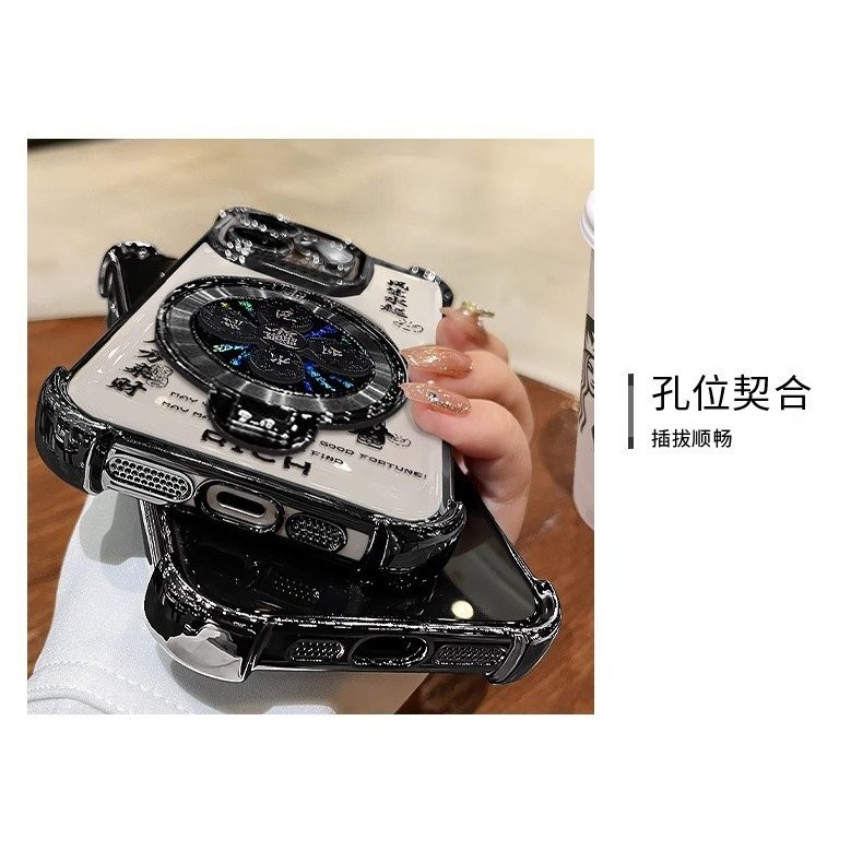 Fengshengshui Xoay Giá Đỡ Thích Hợp Cho Huawei Honor X9A X9B X50 X50 GT X50i X50i X60 X60PRO Ốp Lưng 13 Silicon Trong Suốt 15 Mạ Điện Chống Sốc 8 Phong Cách Trung Hoa