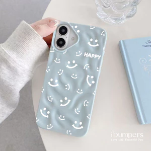 ibumpers Ốp Điện Thoại iPhone Đơn Giản Happy Smile Họa Tiết Khuôn Mặt Cho IPhone 11 12 13 14 15 16 Pro Max Ốp Lưng Thiên Thạch Silicon Mềm Chống Sốc