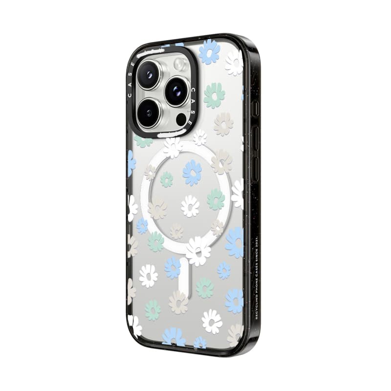 CASECASE X Daisy Landing Case Hồng Đen Trong Suốt Cứng Hút Từ Tính Tác Động Dành Cho Apple IPhone 12 13 14 15 16 Pro Max Plus Có Hộp
