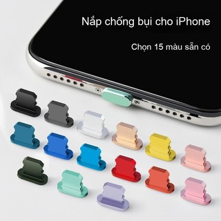 Nút chặn bụi cổng sạc điện thoại chất liệu kim loại tương thích iPhone 7 8 Plus XR XS XSMAX 11 12 13 14 Pro Max