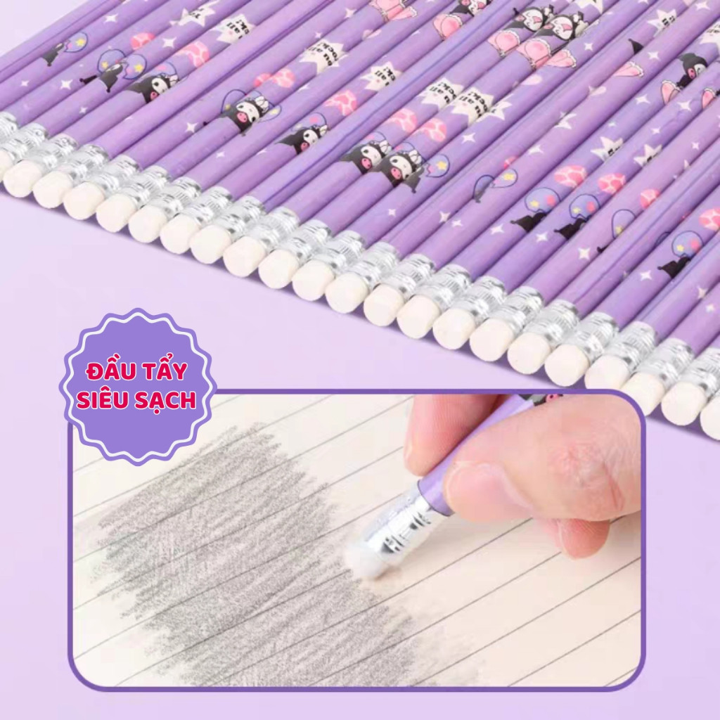 Hộp 30 Bút Chì 2B Cực Đậm - Bút Chì Gỗ Hoạt Hình Dễ Thương, Nét Mịn Đều, Ngòi Bền, Thích Hợp Tập Viết/Vẽ