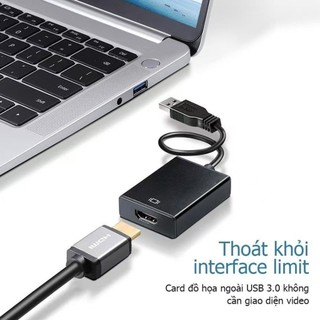 Cáp chuyển đổi 2 trong 1 USB 3.0 sang HDMI 4K VGA Type C cao cấp đa năng tương thích rộng cho tivi máy chiếu laptop