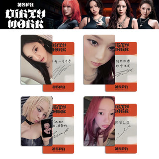 GC9 4 Cái / bộ Thẻ AESPA LOMO Album Đơn Dirty Work Bưu Thiếp Bộ Sưu Tập KPOP Stars Ngoại Vi CG9