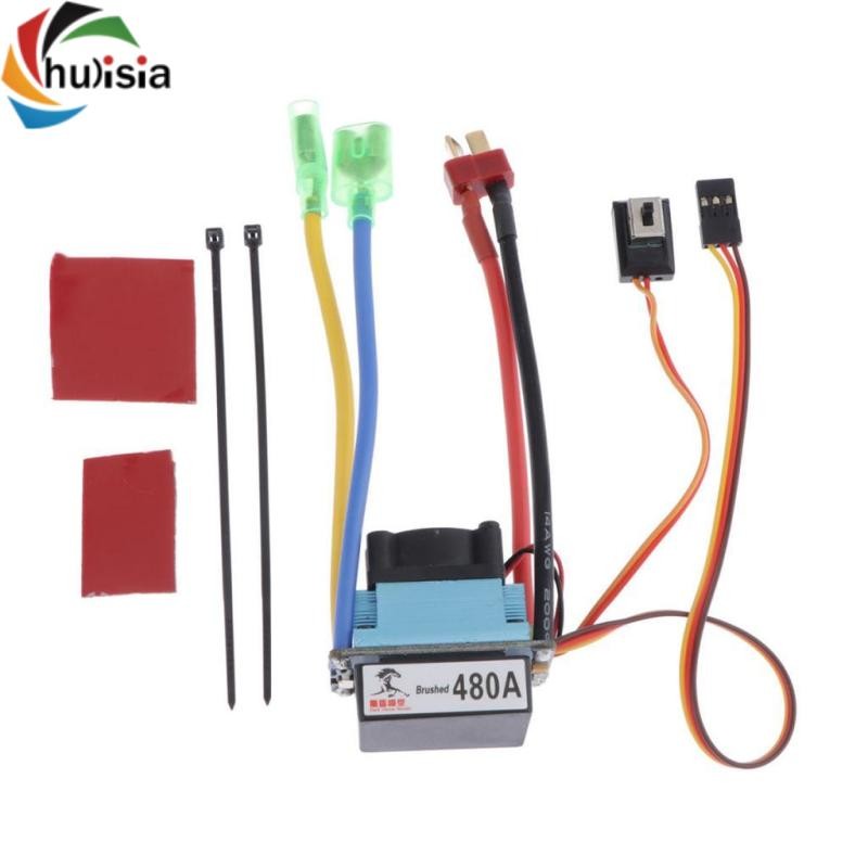 chulisia Bộ điều khiển tốc độ chải 480A 2-4S ESC cho 540 550 775 Motor Boat-T Plug