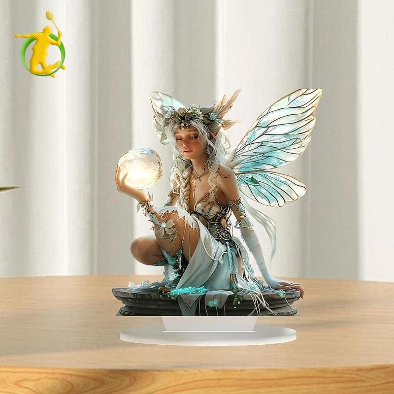 Hình Acrylic trang trí cổ tích 2D Elf cho màn hình máy tính để bàn và kệ sách