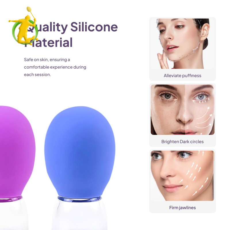 4x Facial Cuping Set Massage hút chân không di động gia đình chuyên nghiệp