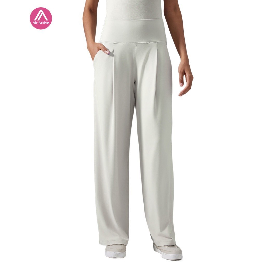 Quần thể thao yoga ống rộng eo cao, nhiều túi và thoáng khí