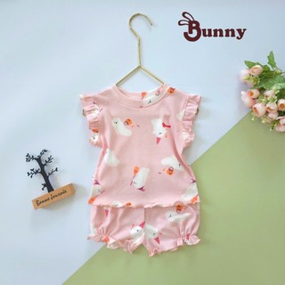 Bộ áo quần chip phồng Bunnybaby cho bé gái từ 4-15kg ( 1 tháng tới 2 tuổi)