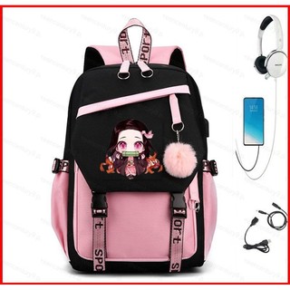GC9 Demon Slayer Nezuko Ba Lô Học Sinh Trẻ Em Dung Tích Lớn Túi Máy Tính Thoáng Khí Chống Thấm Nước Thời Trang Schoolbag Cho