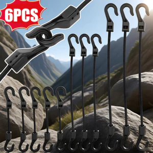 Dây buộc bungee co giãn 300%, hạng nặng với móc gia cố - kiểm soát rung và trơn trượt cho vận chuyển và giá nóc ô tô