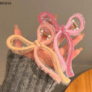 Misa Mới Ruy Băng Nơ Tóc Vuốt Kẹp Nữ Thạch Trong Suốt Kẹp Tóc Cô Gái Kẹp Tóc Cua Barrette Kẹp Phụ Kiện Tóc