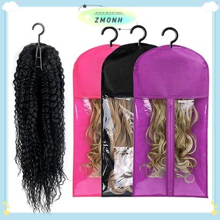 Túi lưu trữ phần mở rộng tóc dài Túi đựng tóc giả chống bụi không dệt có móc cho nhà tổ chức giả Túi đóng gói