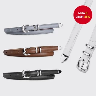 Thắt lưng mỏng nữ - Dây thắt lưng mỏng đa năng có khóa bạc cho mọi trang phục​​