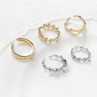 Đồng Chép Vàng Giữ Màu Vàng 18k Rỗng Nhẫn Ngọc Trai Giá Đỡ Nhẫn Tự Làm Handmade Trang Sức Nhẫn Phụ Kiện Chất Liệu
