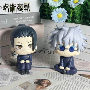 10cm Jujutsu Kaisen Anime Hình Xanh Khóa Satoru Gojo Itadori Yuji PVC Ngồi Vị Trí Q Phiên Bản Hình Bộ Sưu Tập Mô Hình Búp Bê