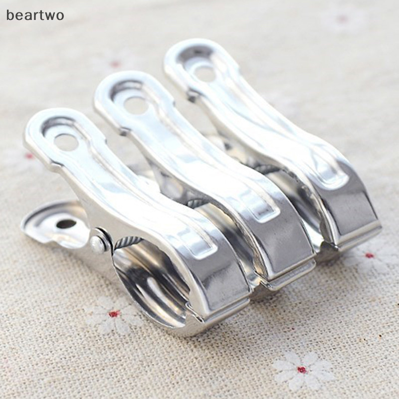 < Beartwo > 5 / 6 / 10 / 20 Chiếc Kẹp Thép Không Gỉ Kẹp Quần Áo Ghế Bãi Biển Lớn Kẹp Khăn Cho Chăn Chống Gió Kẹp Kẹp Đẹp