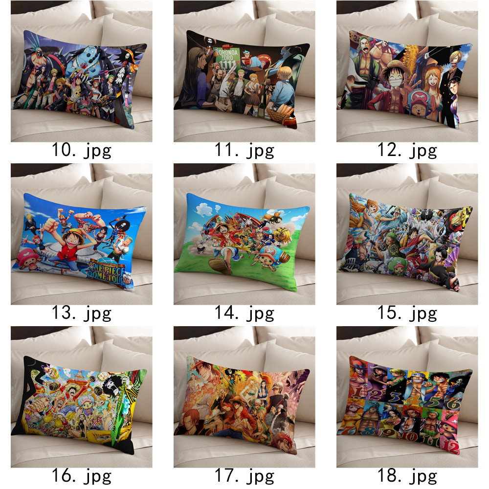 Anime Nhật Bản ONE PIECE Vỏ Gối Hình Chữ Nhật Một Mặt In Hình Đệm Polyester Trang Trí Nhà Cửa Món Quà Tốt Nhất (Không Có Lõi)