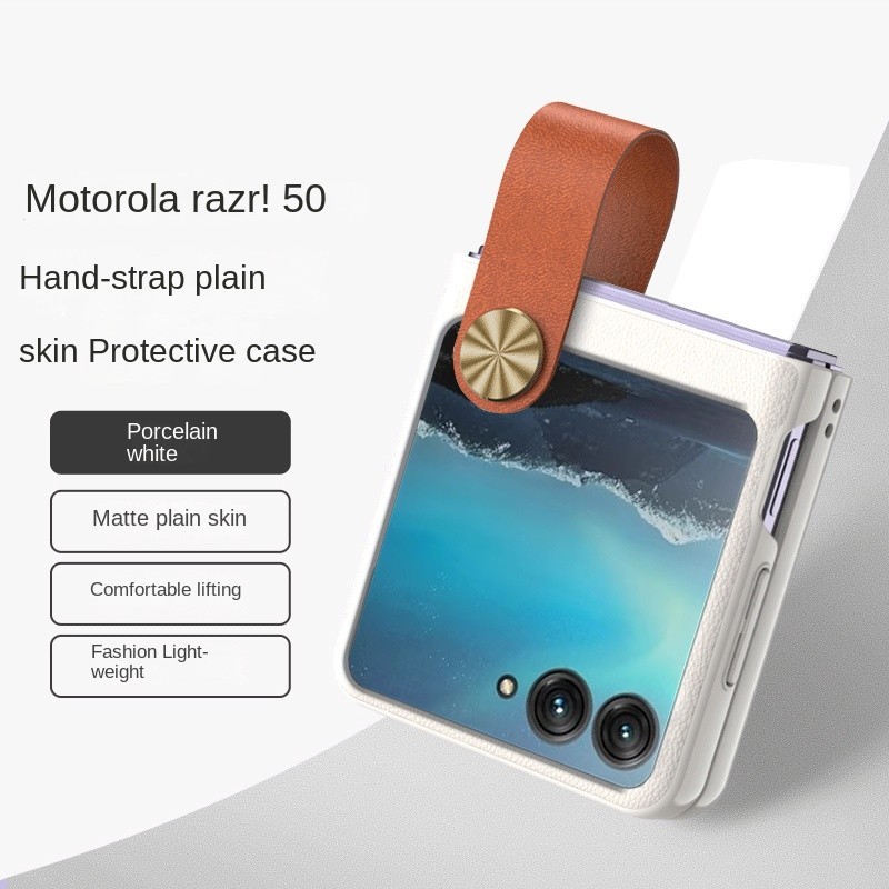 Dây đeo cổ tay Giá đỡ da Vỏ điện thoại cho Motorola Razr 50 Ultra Mooto Razr 40 Giá đỡ dây đeo cổ tay Vỏ chống sốc