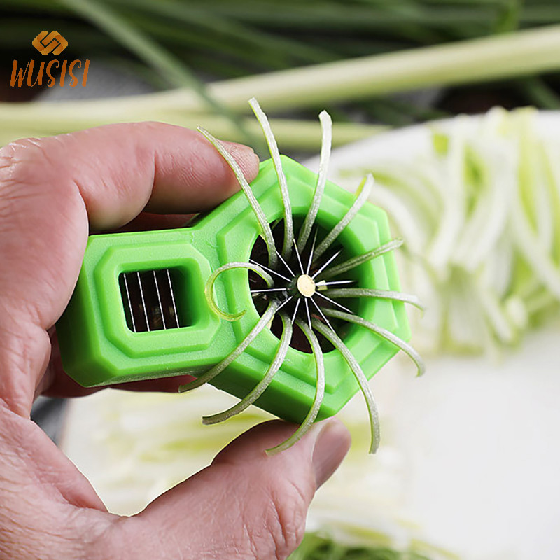 [Wusisi] Máy cắt hành lá cây Máy thái vỏ sò bằng thép không gỉ Dụng cụ nhà bếp cho nông cụ rau củ hành xanh chính xác MỚI