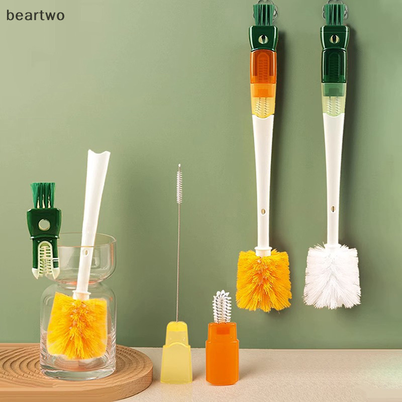 < Beartwo > Bàn chải làm sạch bình nước 5 trong 1 Bình làm sạch cốc Bàn chải giặt Dụng cụ làm sạch nhà bếp Phụ kiện nhà bếp Đẹp