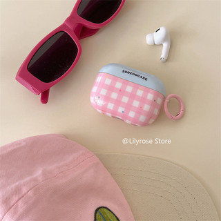 Ốp lưng kẻ sọc màu hồng tương phản màu xanh cho Apple AirPods Pro2 Pro AirPods thế hệ thứ 1 2 thứ 3 Apple Bluetooth không dây EarPods Vỏ bảo vệ tai nghe có móc 2022 Mới