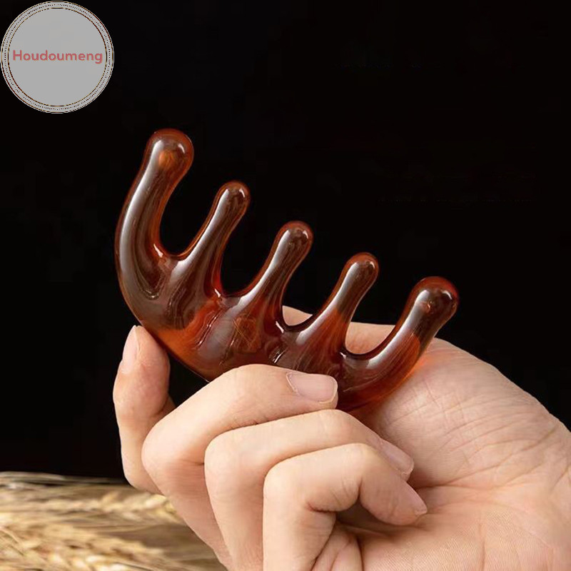 Hudoumeng 1 Cái Lược Massage Kinh Tuyến Cơ Thể Nhựa Năm Răng Rộng Lược Châm Cứu Giúp Lưu Thông Máu Chống Tĩnh Điện Tóc Mịn VN