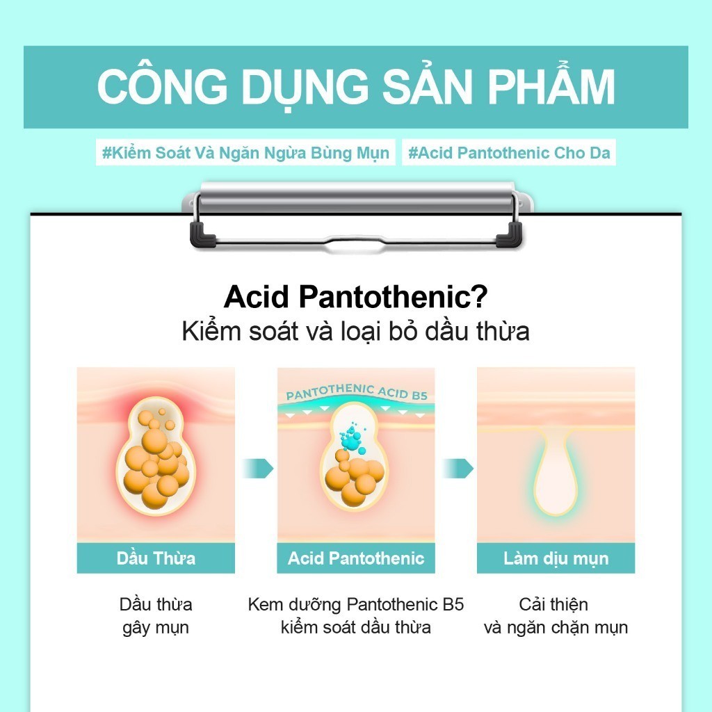 Kem Dưỡng ẩm, Giảm Dầu Mụn Numbuzin No.1 Pantothenic B5 Active Soothing Cream 80ml