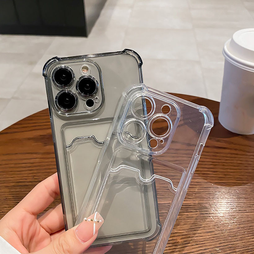 Ốp Đựng Thẻ Cho OPPO A18 A38 A58 A78 A57 A79 A77S Ốp Điện Thoại Trong Suốt Jelly Màu Kẹo Bảo Vệ Ống Kính Máy Ảnh Túi Khí Chống Rơi TPU Khe Cắm Thẻ Bao
