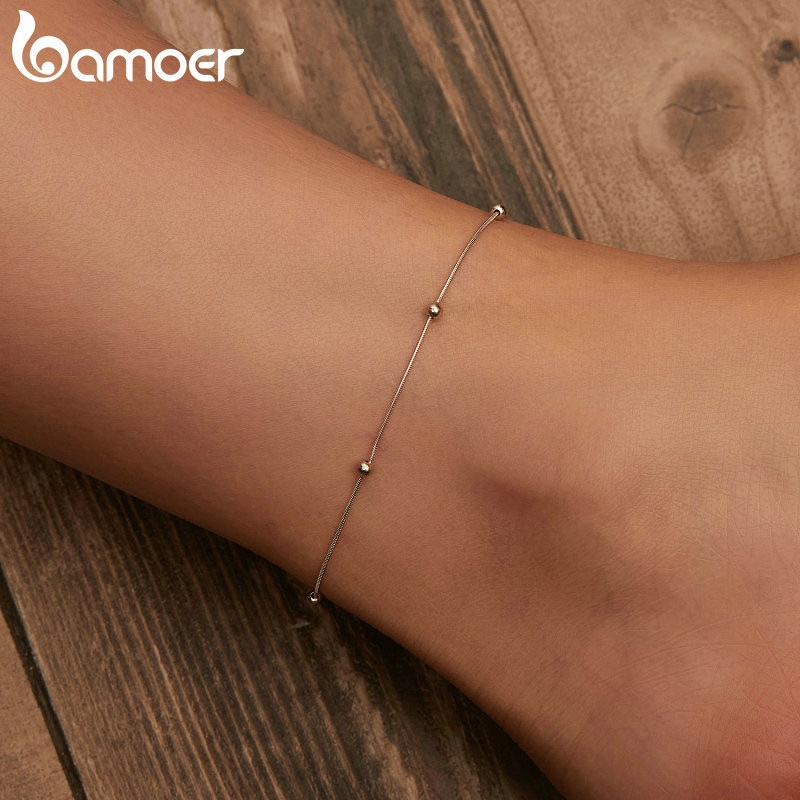 Bamoer 925 Sterling Sliver Vòng chân Trang sức thanh lịch Quà tặng cho nữ