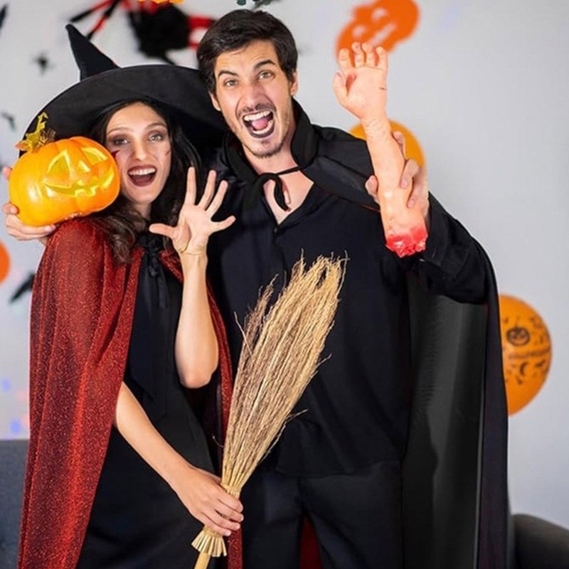 Dasbsug Phù Thủy Áo Khoác Trang Phục Mũ Phù Thủy Bộ Halloween Mũi Trang Phục Phù Thủy Trang Phục