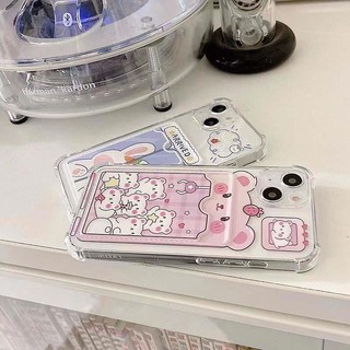 Ốp Lưng Điện Thoại Samsung Galaxy A22 A23 A42 A12 A13 A04 A04E A05 A02 A10 A10S A05S A02S A21S A03 Core cover Gấu Thỏ Hoa Thẻ Khe Cắm Túi Silicon Mềm