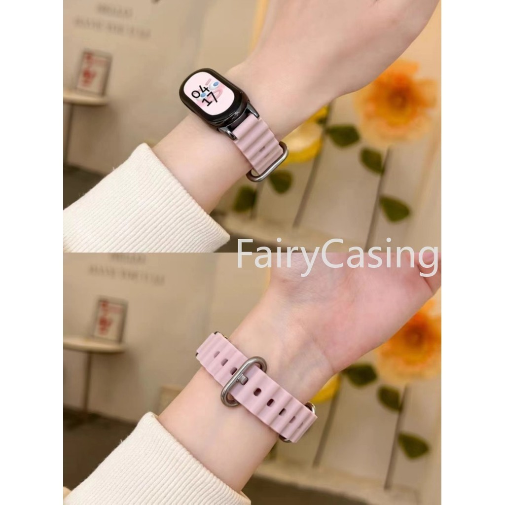 Dây Đeo Đại Dương Cao Su Cho Mi Band 10 9 8 NFC Vòng Tay Xiaomi Mi Band 7 5 6 4 3 Dây Đeo Thể Thao Silicon Phát Hành Dây Đeo Tay