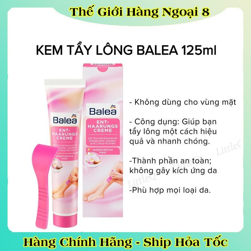 [DATE MỚI] Kem tẩy lông BALEA Enthaarungs Creme 125ml triệt lông an toàn phù hợp với mọi loại da -Hàng nội địa Đức