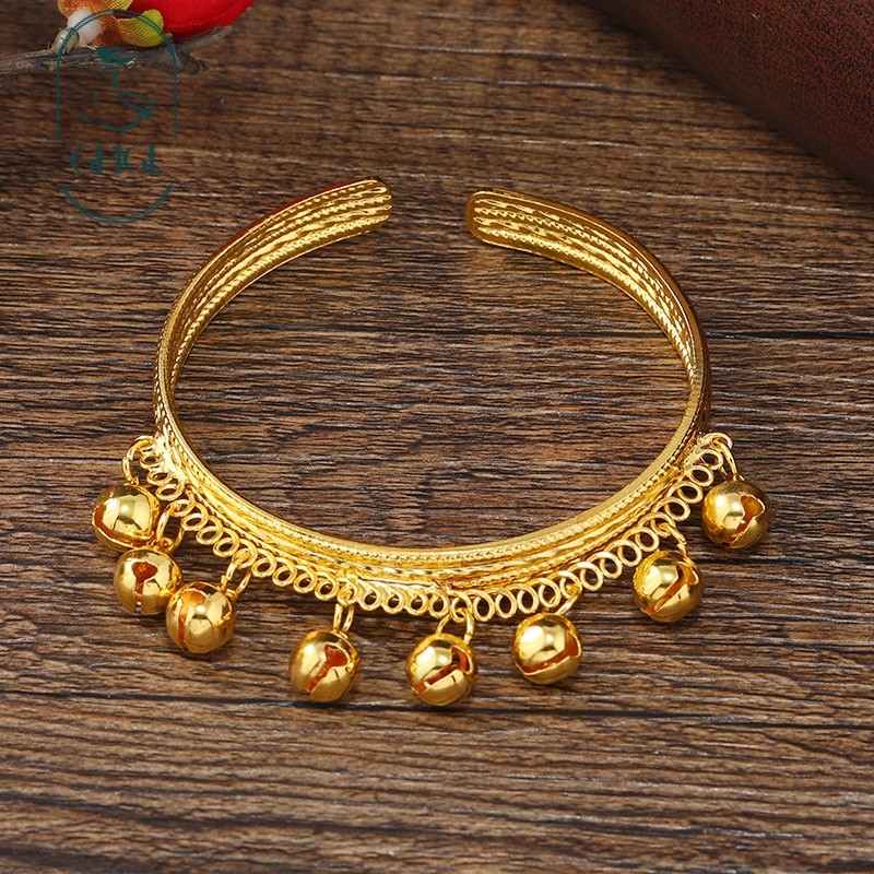Tsuk Vân Nam phong cách dân tộc vòng tay chuông vàng retro Bohemian, phụ kiện nữ