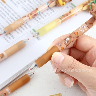 [Mực Xanh] Bút Capybara 3D Xóa Được, Mực Gel Khô Nhanh Ngòi 0.5mm, Mực Đều, Nét Chữ Đẹp