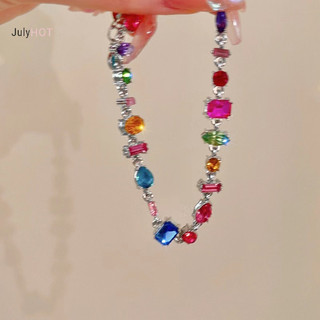 Julyhot Bé Gái Màu Vòng Tay Pha Lê Lấp Lánh Lắc Tay Cho Nữ Đẹp Phong Cách Baroque Đá Vòng Tay Massivedeals