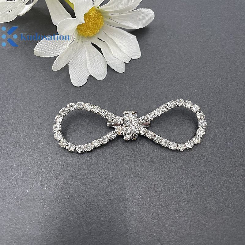 Kudosation Thời Trang Sáng Bóng Kim Cương Giả Nơ Khóa Ngọc Trai sel Pin Khóa DIY May Giày Túi Đính Phụ Kiện Cưới Quà Tặng