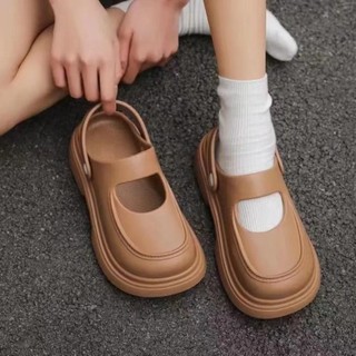 Cao Cấp Retro Mary Jane Dép Da Nhỏ Nữ Mùa Hè Mặc Ngoài Thời Trang Đế Dày Tăng Chiều Cao Thoải Mái Phong Cách Anh Quốc Dép Ngoài Trời