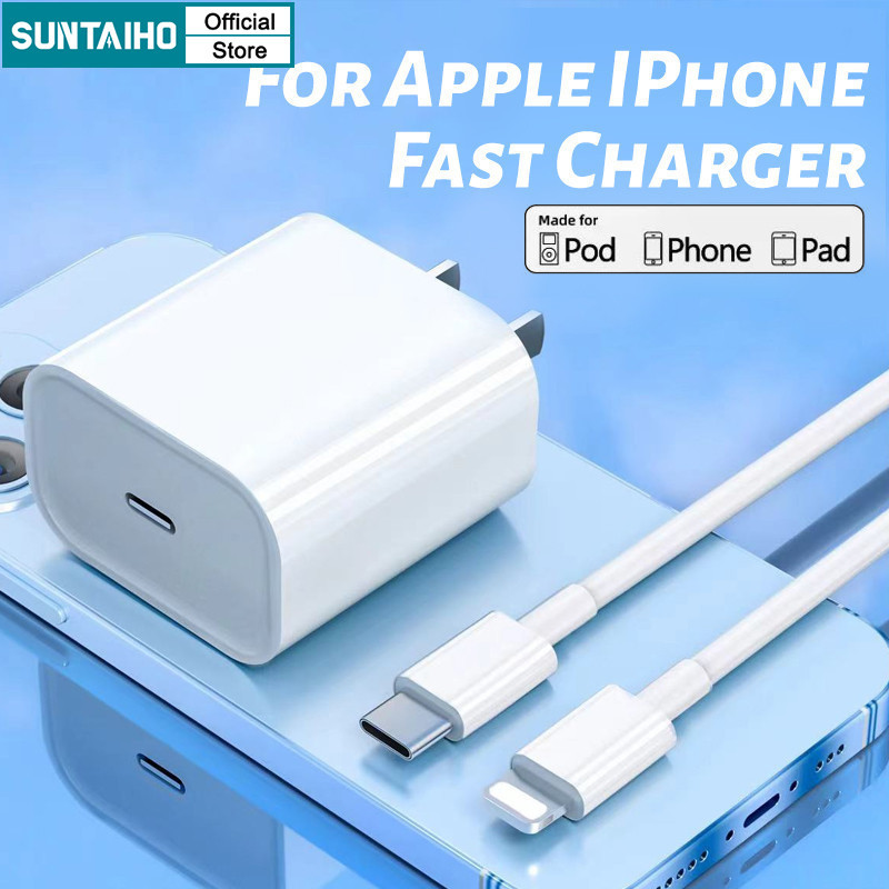 sạc nhanh chính hãng PD 20W Suntaiho ip cục sạc dây sạc cáp type c Cho iPhone iPad