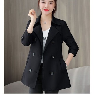 Áo Khoác Gió Nữ Xuân Thu Phong Cách Mới Tính Khí Ôm Hơn Phong Cách Anh Quốc Áo Gió Nhỏ Nữ Giữa Chiều Dài Hợp Thời Trang