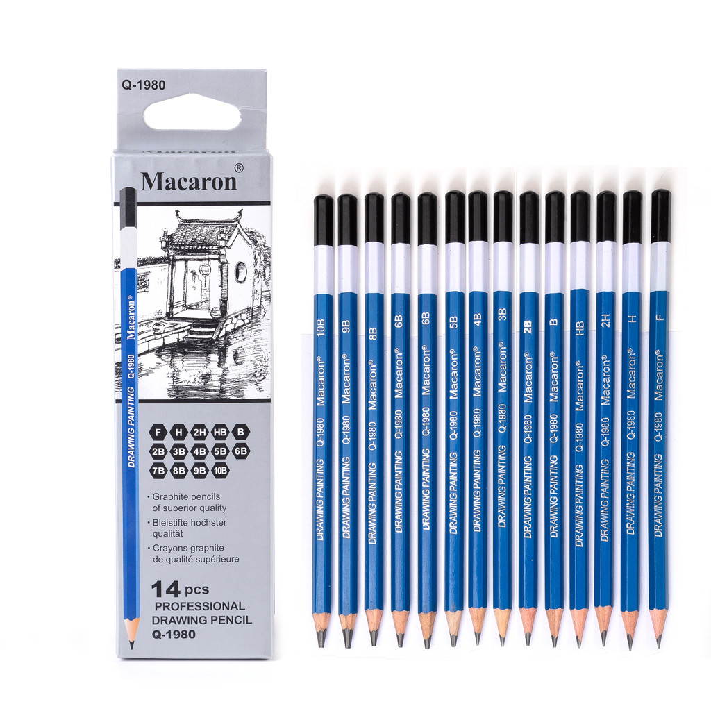 Ossayi 14 Cái Bộ Bút Chì Vẽ Chuyên Nghiệp F / H / 2H / HB / B / 2B / 3B / 4B / 5B / 6B / 7B / 8B / 9B / 10B Phác Thảo Viết Bút Chì Than Chì Cho Học Sinh, Người Mới Bắt đầu & Nghệ Sĩ