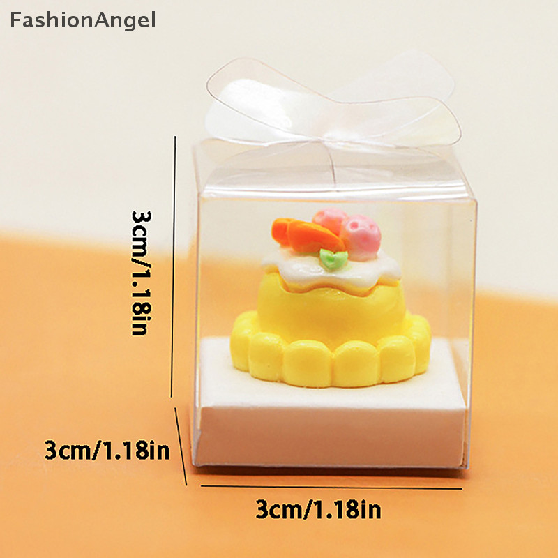 FashionAngel 2 Chiếc Nhà Búp Bê Trong Suốt Hộp Bánh Nhà Búp Bê Mô Phỏng Món Tráng Miệng Bao Bì Hộp Búp Bê Phụ Kiện Nhà Giả Vờ Chơi Đồ Chơi TH