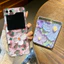 Tranh Sơn Dầu Họa Tiết Hoa Trong Suốt Vỏ Điện Thoại Cho Samsung Galaxy Z Flip 6 Flip 5 Flip 4 Flip 3 5G Cứng PC Gấp Dành Cho Samsung Z Flip 6 5 4 3