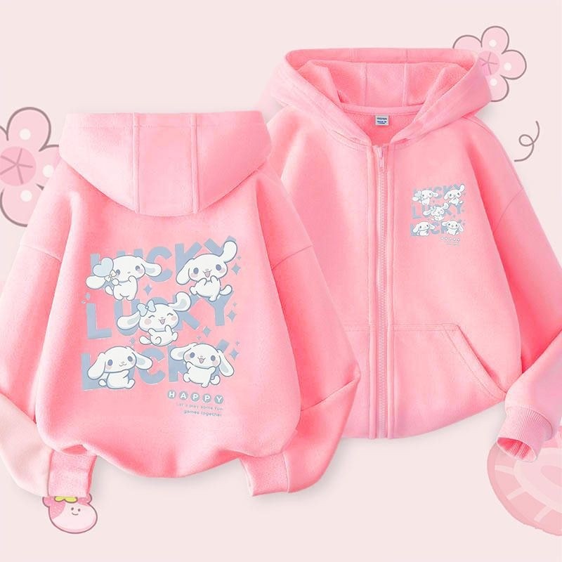 2024 Mới Cinnamoroll Bé Gái Áo Khoác Zip Up Áo Khoác Thời Trang Thu Đông Trẻ Em Áo Khoác Ngoài Bộ Sưu Tập