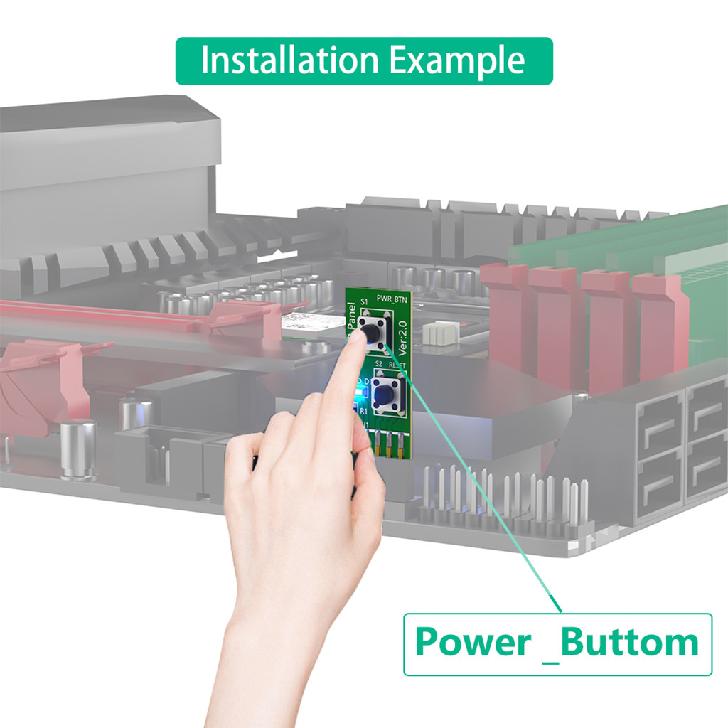Jmt 2 * 5 Pin Reset / Bật nguồn / Tắt Thẻ chuyển đổi bảng chuyển đổi để kiểm tra BẬT / TẮT thường xuyên không có khung gầm cho máy tính để bàn / PC