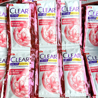 50 Gói Dầu gội Clear Hoa Anh Đào Băng Lạnh gói 6g - dầu gội đầu tinh chất hoa anh đào mát lạnh sảng khoái